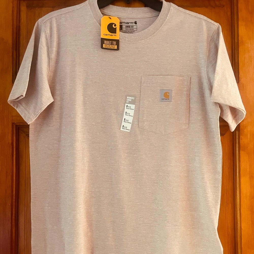 Women’s Carhartt Light pink/grey heather Pocket T-Shirt
